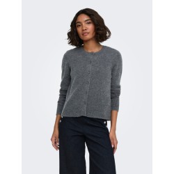 ONLY Olivia langærmet strik cardigan - Dark Grey Melange
