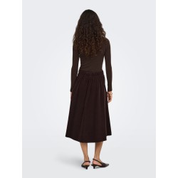 ONLY Glamour langærmet højhalset bluse - Black Coffee