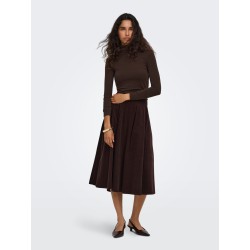 ONLY Glamour langærmet højhalset bluse - Black Coffee