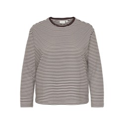 ONLY CARMAKOMA Freja brede langærmet T-shirt - Coffee Bean/Cloud Dancer