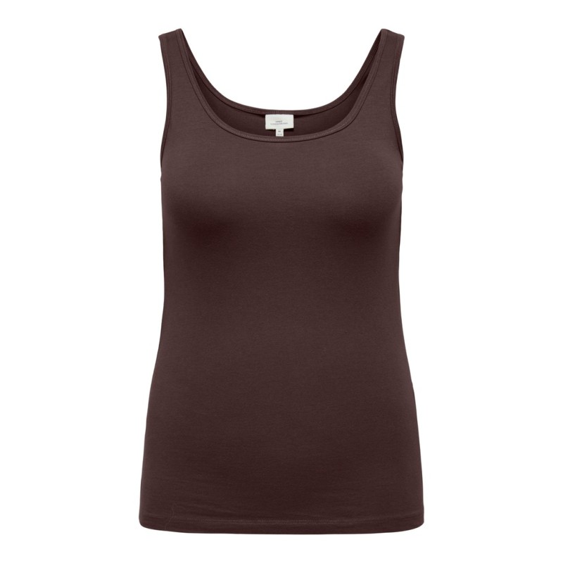 ONLY CARMAKOMA Time tank top - Coffee Bean