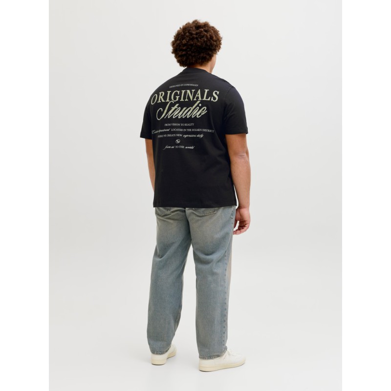 JACK & JONES PLUS Norrebro typo T-shirt - Black