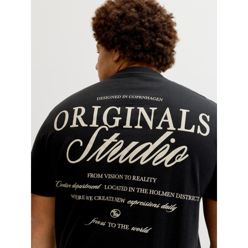 JACK & JONES PLUS Norrebro typo T-shirt - Black