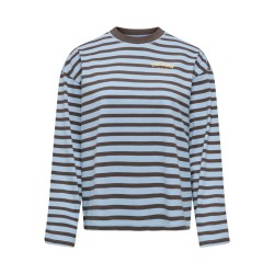 ONLY Freja langærmet Top med striber - Cashmere Blue/ Braken