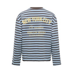 ONLY Freja langærmet Top med striber - Cashmere Blue/ Braken