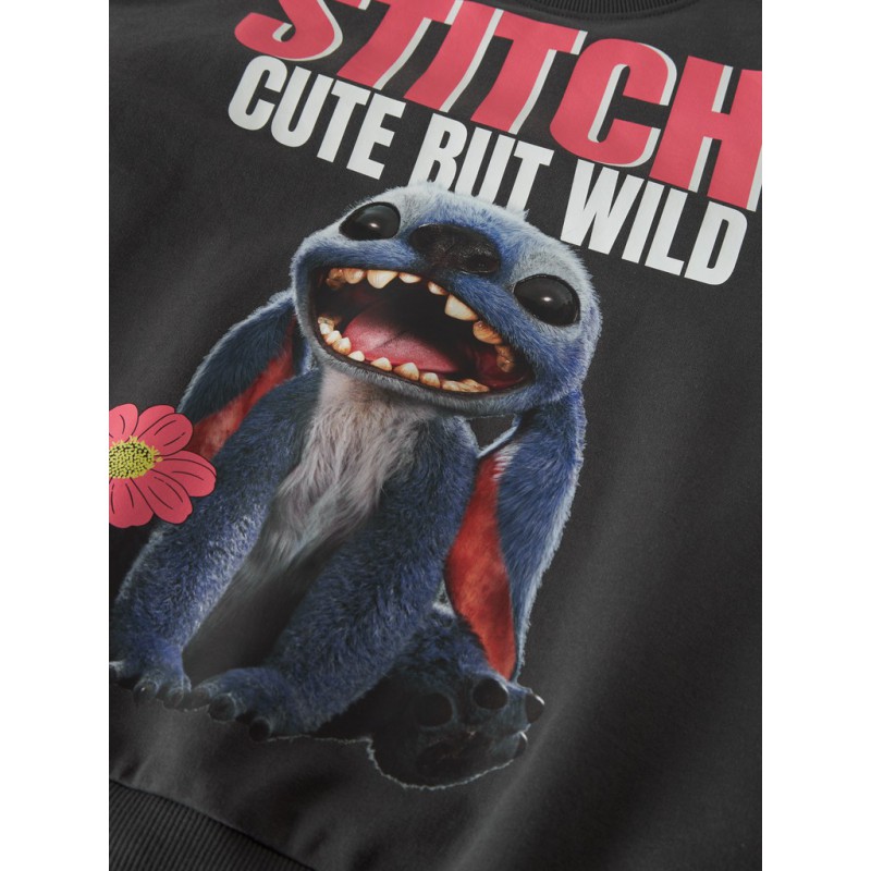 NAME IT Kids Jyni STITCH sweatshirt - Black Oyster
