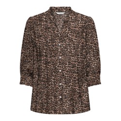 ONLY CARMAKOMA Raya 3/4 skjorte - Silver Mink / Animal
