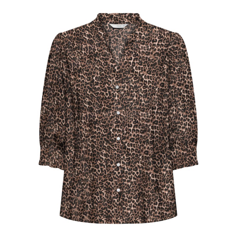 ONLY CARMAKOMA Raya 3/4 skjorte - Silver Mink / Animal