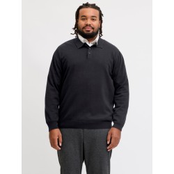 JACK & JONES PLUS basic strikpolo - Black