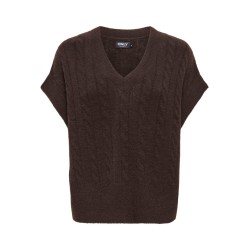 ONLY Melody strikvest - Coffee Bean Melange