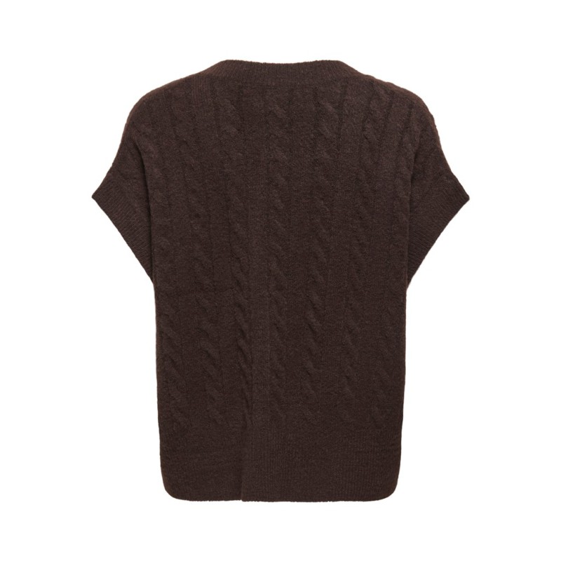 ONLY Melody strik vest - Coffee Bean Melange