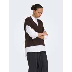 ONLY Melody strikvest - Coffee Bean Melange