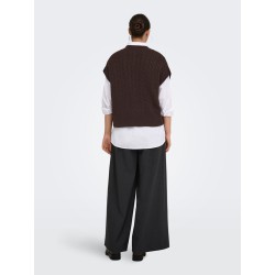 ONLY Melody strikvest - Coffee Bean Melange