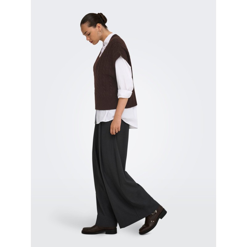 ONLY Melody strik vest - Coffee Bean Melange