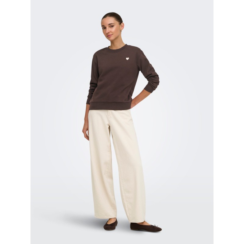 JDY Paris langærmet sweatshirt - Coffee Bean