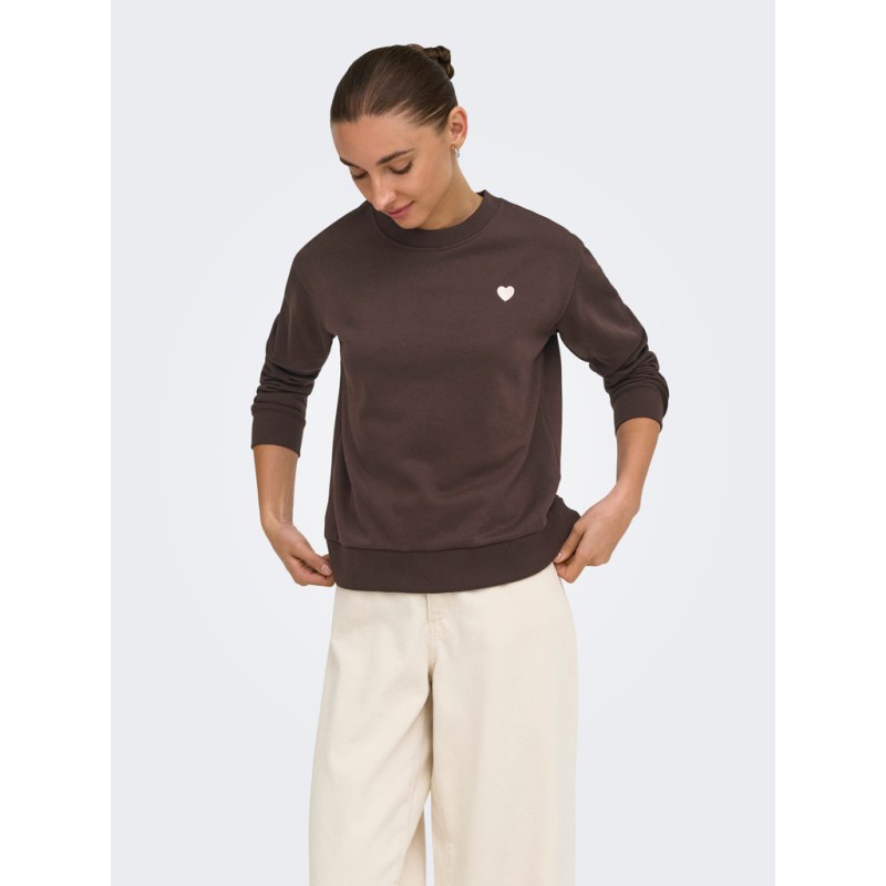 JDY Paris langærmet sweatshirt - Coffee Bean