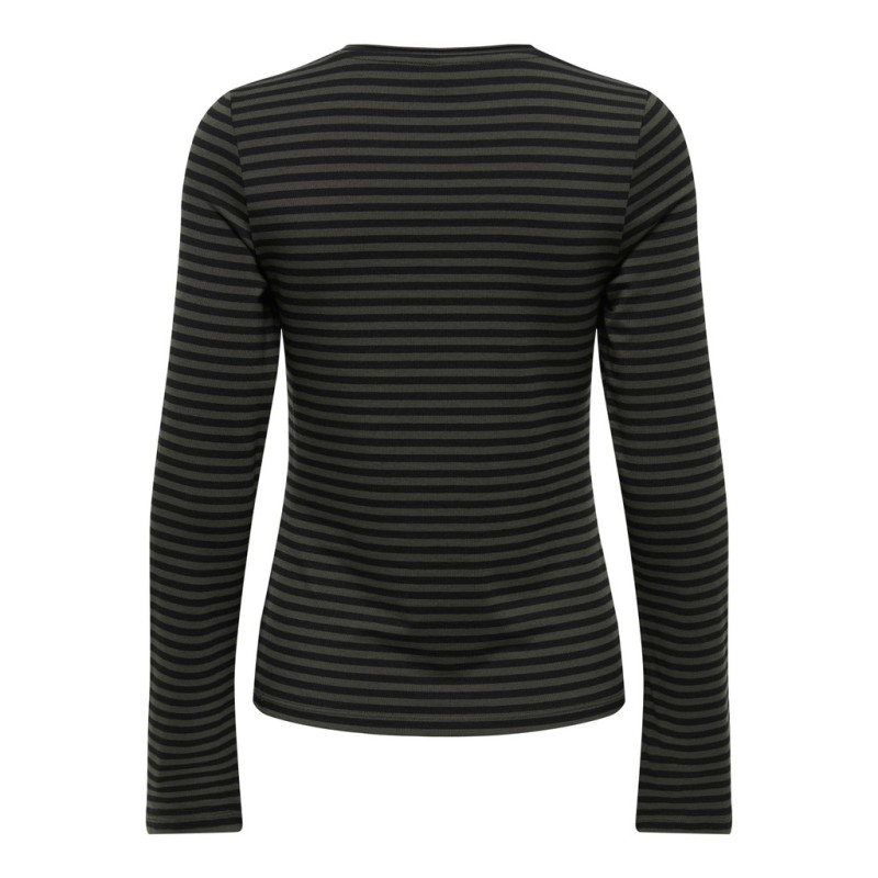 JDY Mati basic langærmet bluse - Sepia / BLACK
