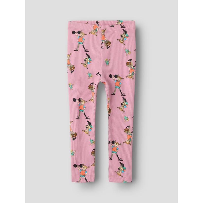 NAME IT MINI pige - Ara pippi slim leggings - Lilas