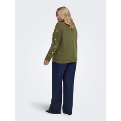 ONLY CARMAKOMA Juicy højtaljet brede jeans - Dark Blue Denim