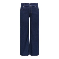 ONLY CARMAKOMA Juicy højtaljet brede jeans - Dark Blue Denim