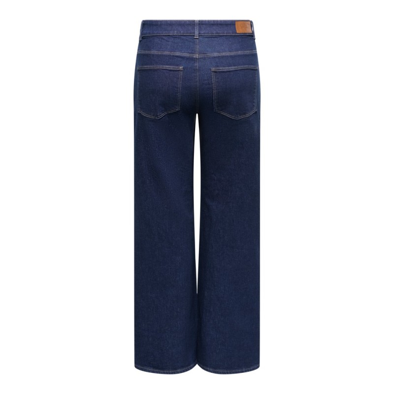 ONLY CARMAKOMA Juicy højtaljet brede jeans - Dark Blue Denim