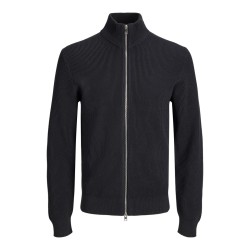 JACK & JONES PLUS Perfect strik lynlås cardigan - Sort