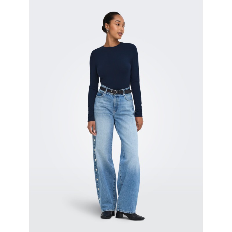 ONLY Bamboo langærmet bluse - Night Sky