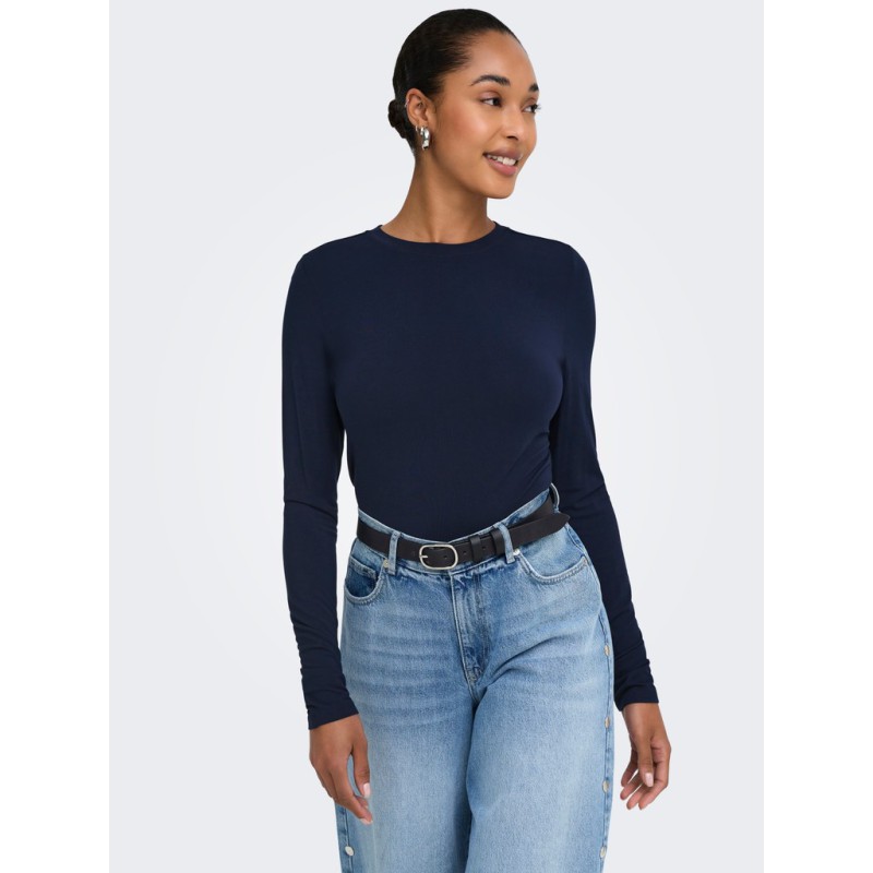 ONLY Bamboo langærmet bluse - Night Sky