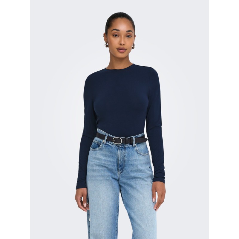 ONLY Bamboo langærmet bluse - Night Sky