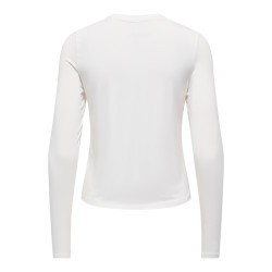 ONLY Bamboo langærmet bluse - Cloud Dancer