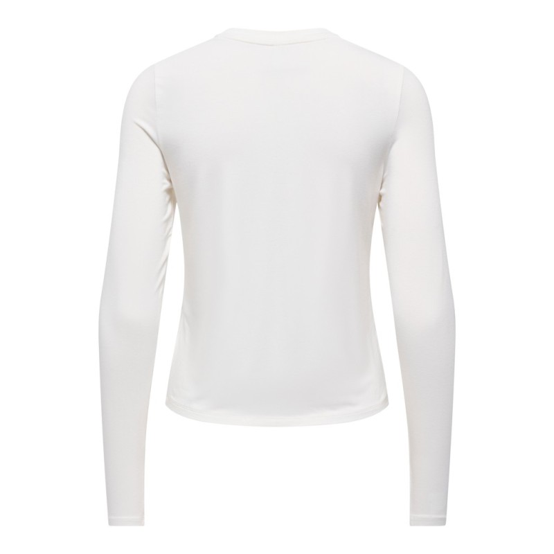 ONLY Bamboo langærmet bluse - Cloud Dancer