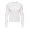 ONLY Bamboo langærmet bluse - Cloud Dancer