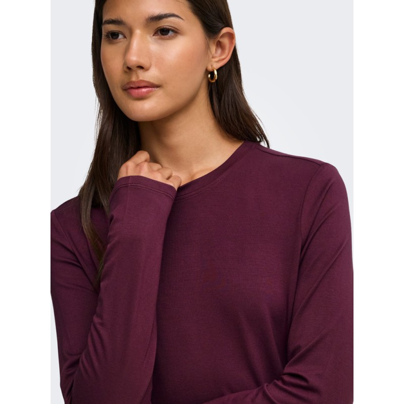 ONLY Bamboo langærmet bluse - Fig