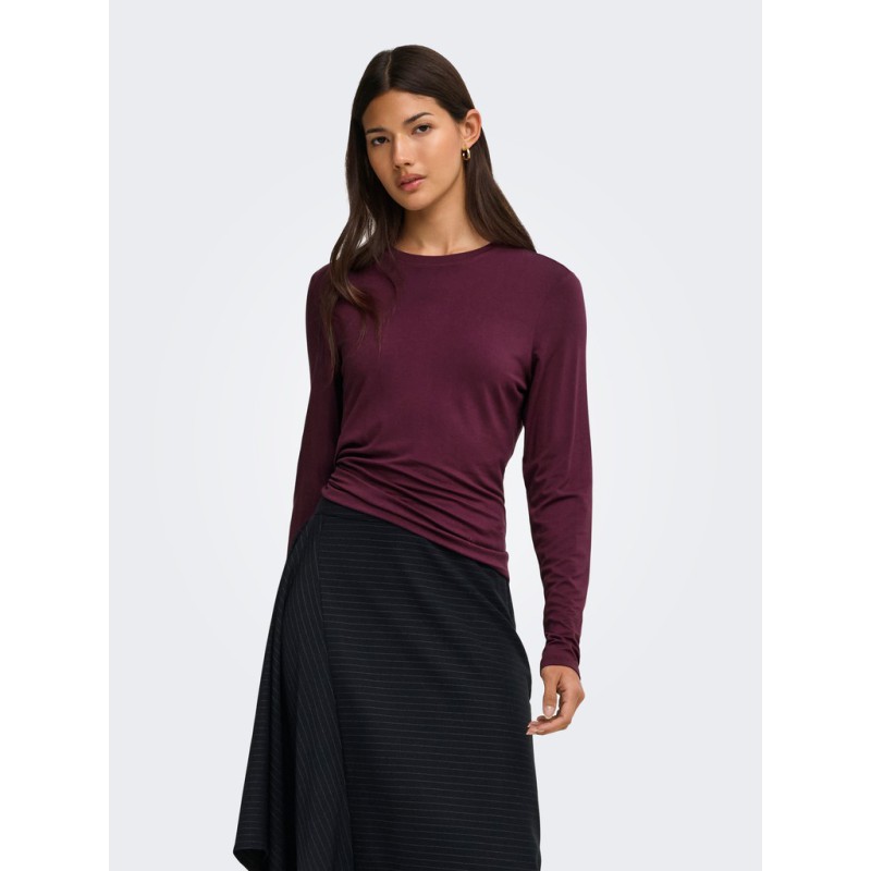 ONLY Bamboo langærmet bluse - Fig