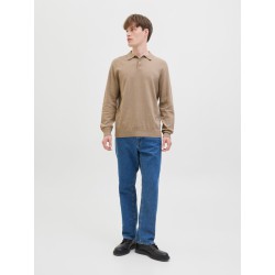 JJ REBEL Callum strik polo - Crockery / MELANGE