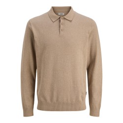 JJ REBEL Callum strik polo - Crockery / MELANGE