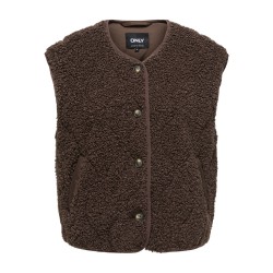 ONLY Lines teddy vest - Chocolate Martini
