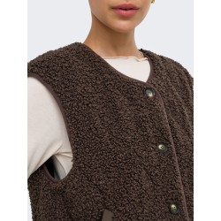 ONLY Lines teddy vest - Chocolate Martini