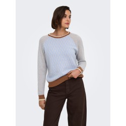 JDY Bryn life langæmret pullover - Crème Brûlée / TOFFEE