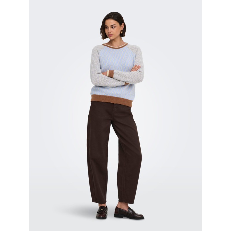 JDY Bryn life langæmret pullover - Crème Brûlée / TOFFEE