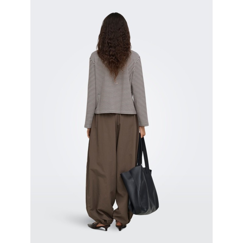 ONLY Freja langærmet bluse - Coffee Bean / CLOUD DANCER