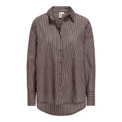 ONLY Oregon Assy skjorte - Coffee Bean / CLOUD DANCER / TAUPE GRAY