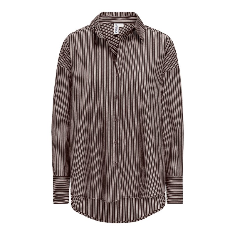 ONLY Oregon Assy skjorte - Coffee Bean / CLOUD DANCER / TAUPE GRAY