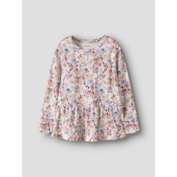 NAME IT MINI Nadena langærmet bluse - Peyote Melange / Lilas