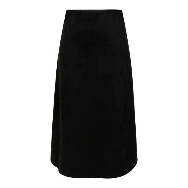 ONLY Diane faux midi ruskinds nederdel - Sort