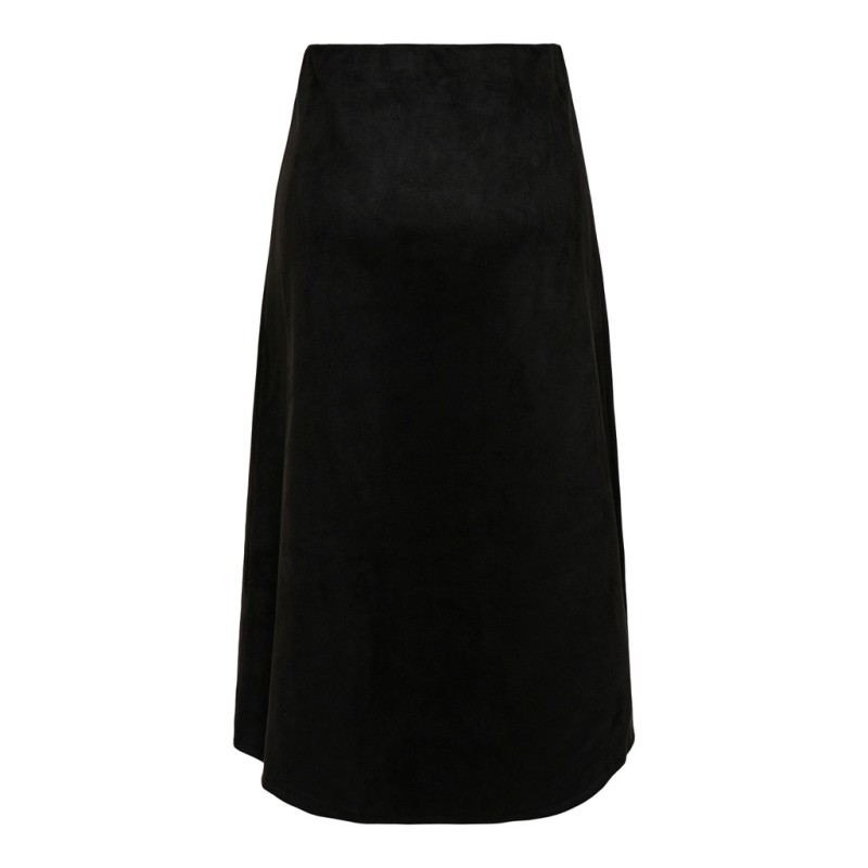 ONLY Diane faux midi ruskinds nederdel - Sort