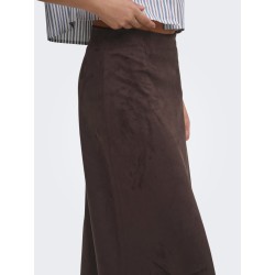 ONLY Diane faux midi ruskinds nederdel - Coffee Bean