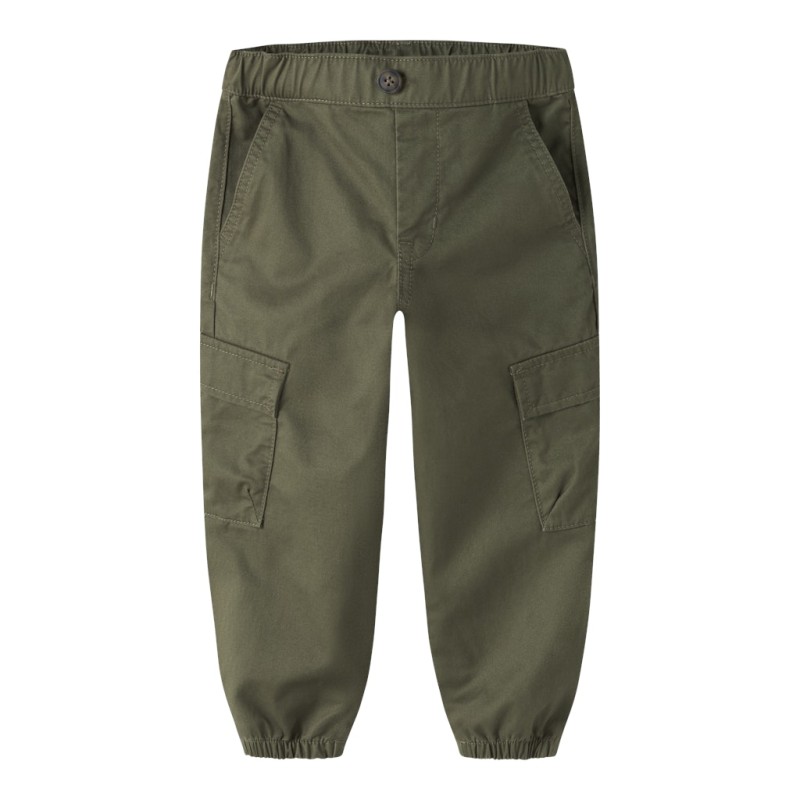 NAME IT MINI Ben barrel twill bukser - Olive Night