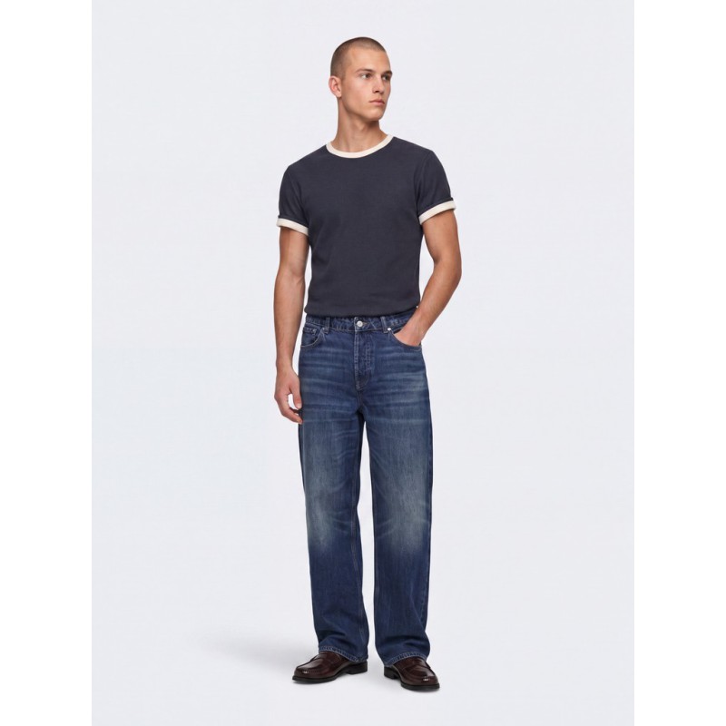 ONLY & SONS Willo T-shirt - Dark Navy / Antique white
