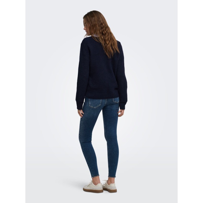 ONLY Camilla langærmet strik pullover - Night Sky